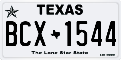 TX license plate BCX1544