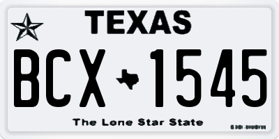 TX license plate BCX1545