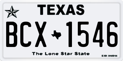 TX license plate BCX1546