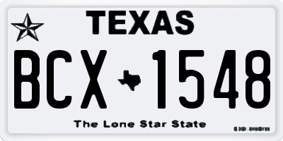 TX license plate BCX1548