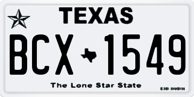 TX license plate BCX1549
