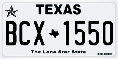 TX license plate BCX1550