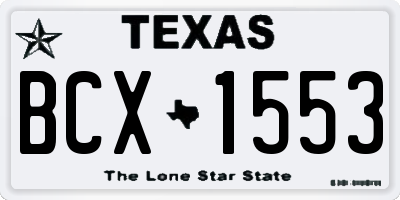 TX license plate BCX1553
