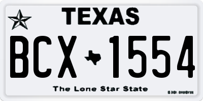 TX license plate BCX1554