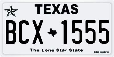 TX license plate BCX1555