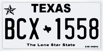 TX license plate BCX1558