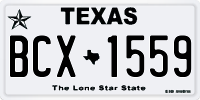 TX license plate BCX1559