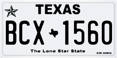 TX license plate BCX1560