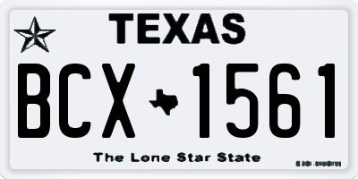 TX license plate BCX1561