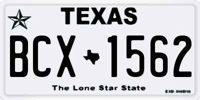 TX license plate BCX1562
