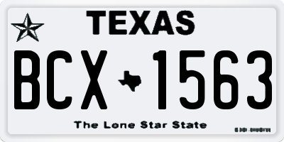 TX license plate BCX1563