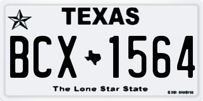 TX license plate BCX1564
