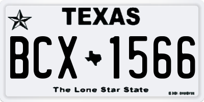 TX license plate BCX1566