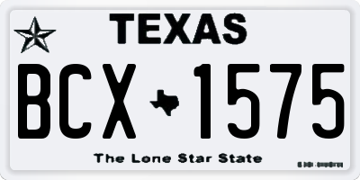 TX license plate BCX1575