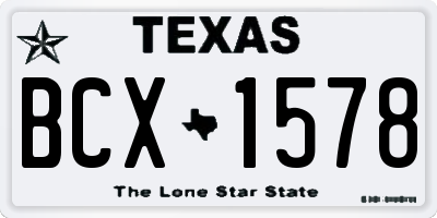 TX license plate BCX1578