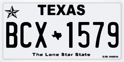 TX license plate BCX1579