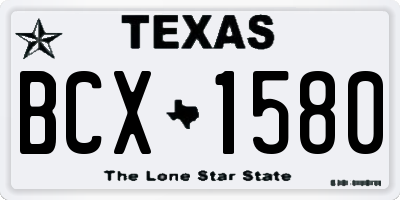 TX license plate BCX1580