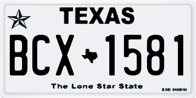 TX license plate BCX1581