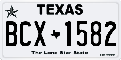 TX license plate BCX1582