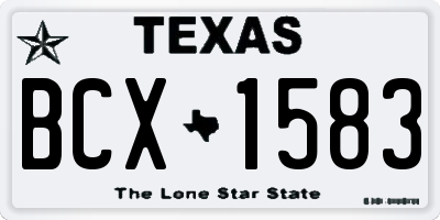 TX license plate BCX1583