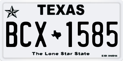 TX license plate BCX1585