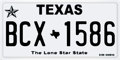 TX license plate BCX1586