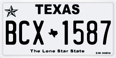 TX license plate BCX1587