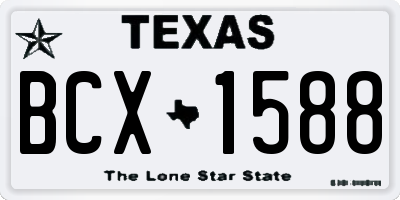 TX license plate BCX1588