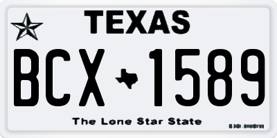 TX license plate BCX1589