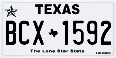 TX license plate BCX1592