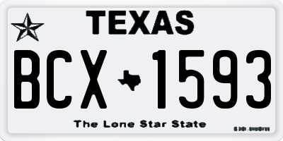 TX license plate BCX1593