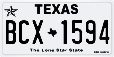 TX license plate BCX1594