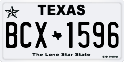 TX license plate BCX1596