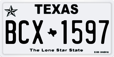 TX license plate BCX1597