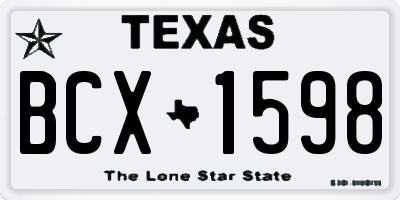 TX license plate BCX1598