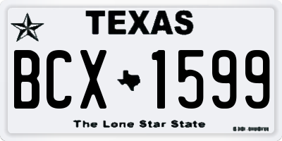 TX license plate BCX1599