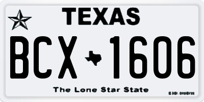 TX license plate BCX1606