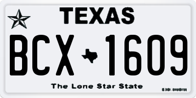 TX license plate BCX1609