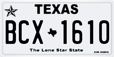 TX license plate BCX1610