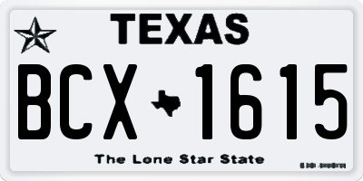 TX license plate BCX1615