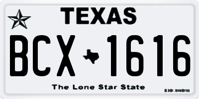 TX license plate BCX1616