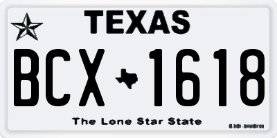 TX license plate BCX1618