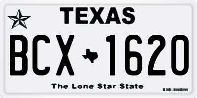 TX license plate BCX1620