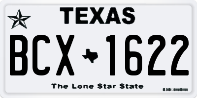 TX license plate BCX1622