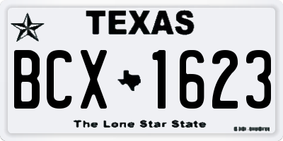 TX license plate BCX1623