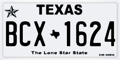 TX license plate BCX1624