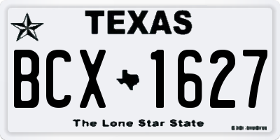 TX license plate BCX1627
