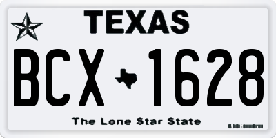 TX license plate BCX1628