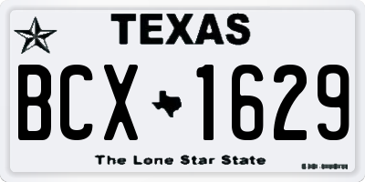 TX license plate BCX1629