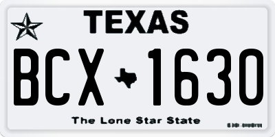 TX license plate BCX1630